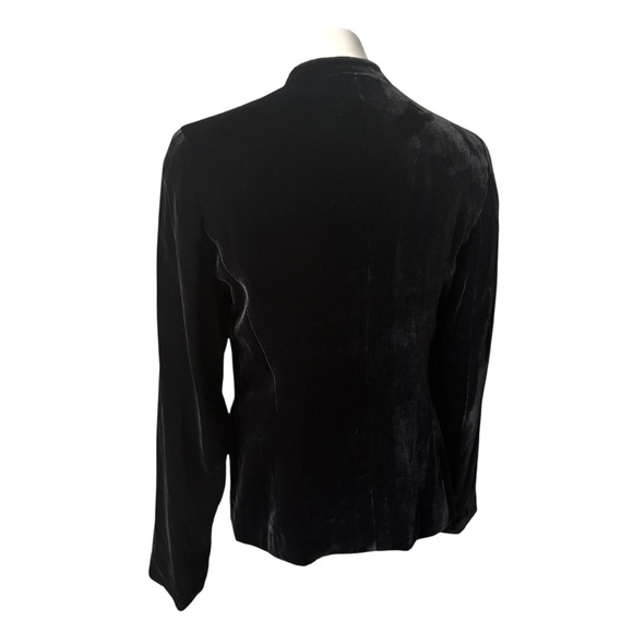Ann Taylor Y2K Black Velvet Button Down Mandarin Collar Jacket, Sz 4 - Picture 6 of 15
